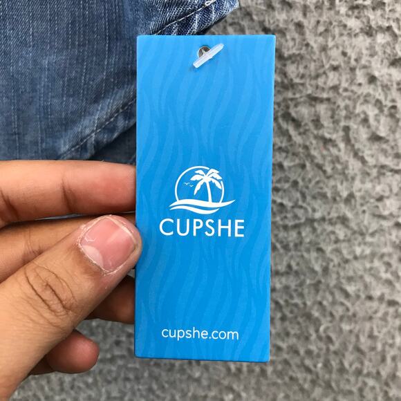 New Women's Cupshe Denim V-Neck Mini Dress size XL - Picture 3 of 11